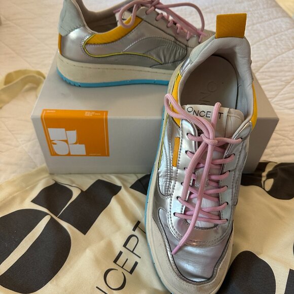 Oncept  Silver Sneakers with Pink Laces - Picture 3 of 8